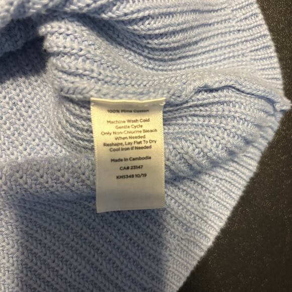 Talbots Sweater Women's Size Small S Knit LS Pima Cotton Lavender Blue - Picture 8 of 8